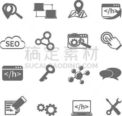 市场营销,计算机图标,搜索引擎,商务,计算机,背景分离,一致,技术,模板,现代