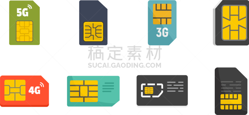 SIM卡,扁平化设计,电话卡,计算机图标,耳机,商务,第三代移动通信,电脑芯片,布置,沟通