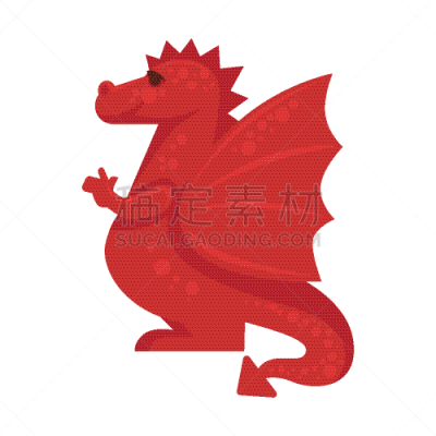 红色,爬行纲,怪物,龙,巨大的,分离着色,可爱的,白色,幻想,虚构