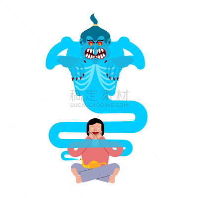 男人,热,神灯,妖怪,飘然,惊骇,肖像,白色人种,害怕
