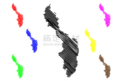 办公室,波利瓦州,草图,城市,潦草,分离着色,剪影