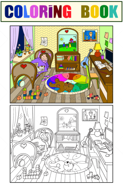 儿童,童年,住宅房间,化妆舞会服,婴儿,立方体,白色,黑色,图像,着色