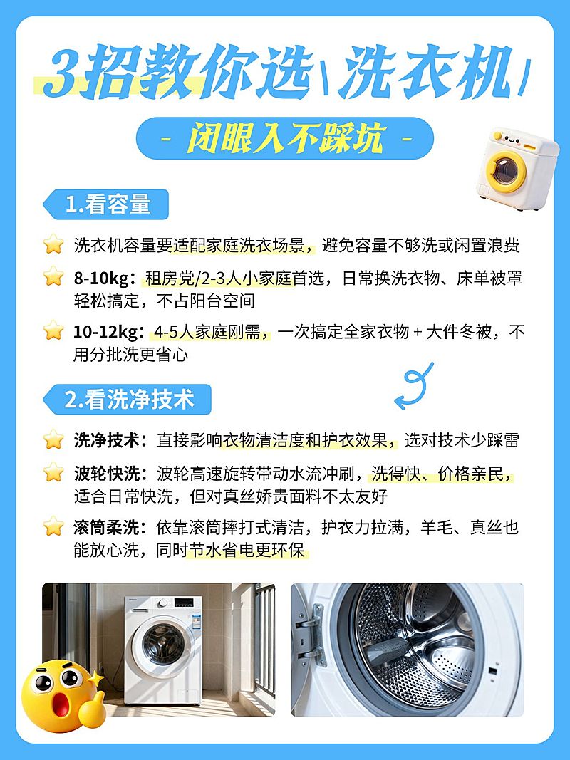家居家装家电好物推荐洗衣机选购指南小红书配图