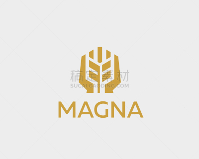ear logotype grain wheat with hands logo