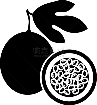 图像,西番莲,分离着色,热情,食品,切片食物,熟的,自然美,叶子,矢量