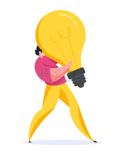 男人,绘画插图,灵感,矢量,平坦的,幸福