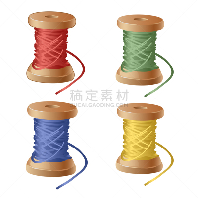设备用品,线轴,线,卡通,色彩鲜艳,针织品,木制,布置,绘制,缝纫