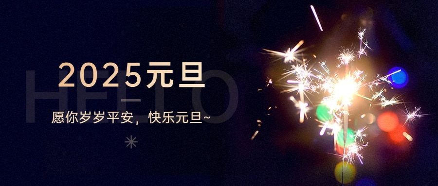 元旦节祝福烟花公众号首图预览效果