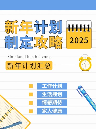 元旦新年计划攻略简约小红书配图