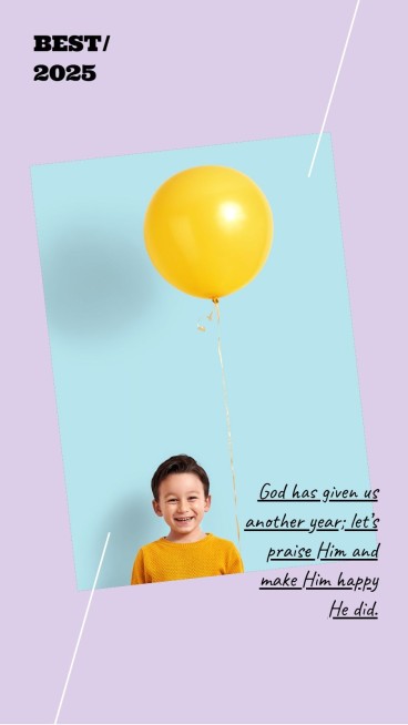 Simple Fresh Style Line Element New Year Greeting Text Instagram Story预览效果