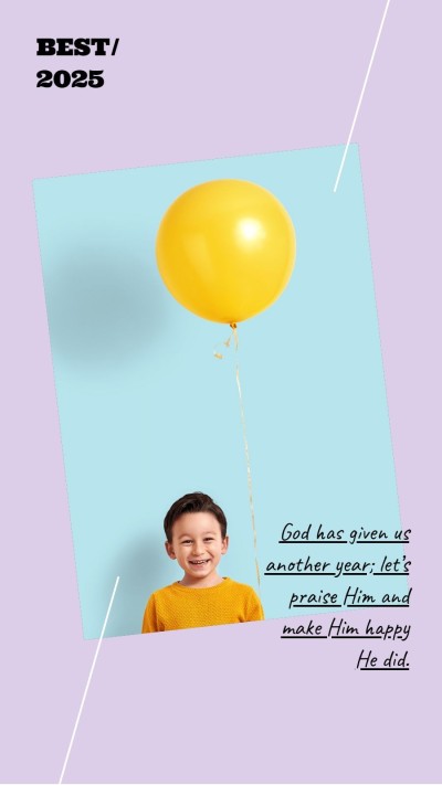 Simple Fresh Style Line Element New Year Greeting Text Instagram Story