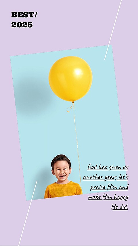 Simple Fresh Style Line Element New Year Greeting Text Instagram Story