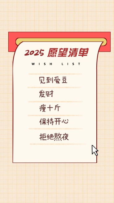 新年愿望目标计划待办清单手机海报预览效果