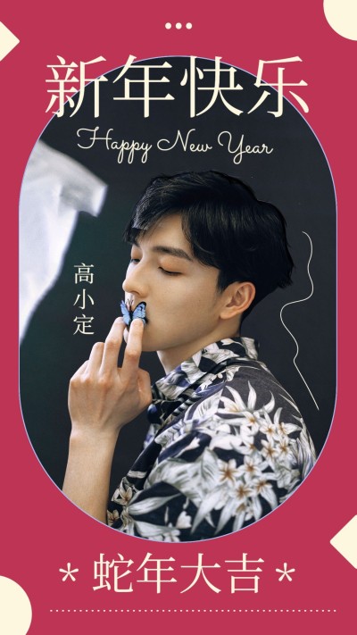 简约风明星工作室春节祝福海报