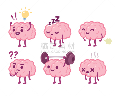 卡通,性格,脑部,可爱的,专门技术,背景分离,灵感,漫画书,不关心,想法