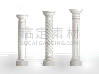 古董,分离着色,柱子,白色背景,罗马,华丽的,传统,华贵,希腊,布置