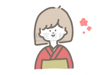 和服,女孩,传统,簪子,仅日本人,女人,长袖和服,儿童,日本人,绘画插图
