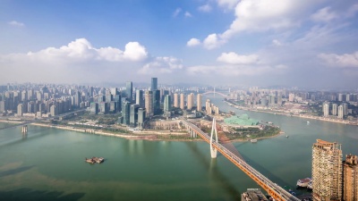 近江现代城市景观。延时