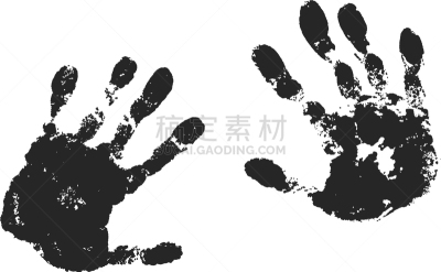 手印,黑色,分离着色,白色背景,儿童,拇指,疤,人,布置