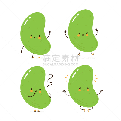 可爱的,性格,黄瓜,蔬菜,清新,食品,维生素,面部表情,收集,布置