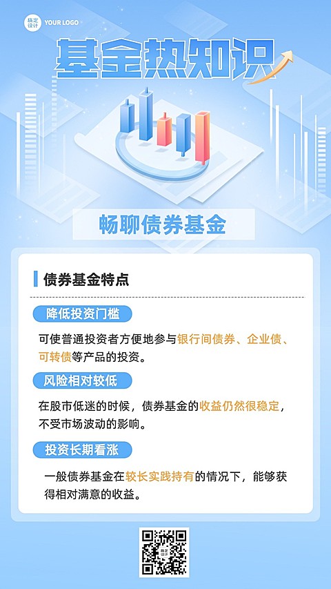 金融基金债券知识科普2.5D手机海报