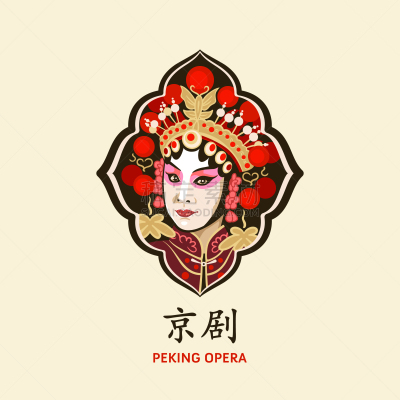 歌剧,图标,京剧,传统,戏剧表演,饰头巾,女人,复古