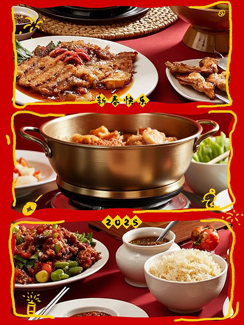 春节节日晒照祝福拼图工具小红书配图