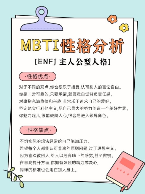 简约风MBTI性格分析小红书配图预览效果
