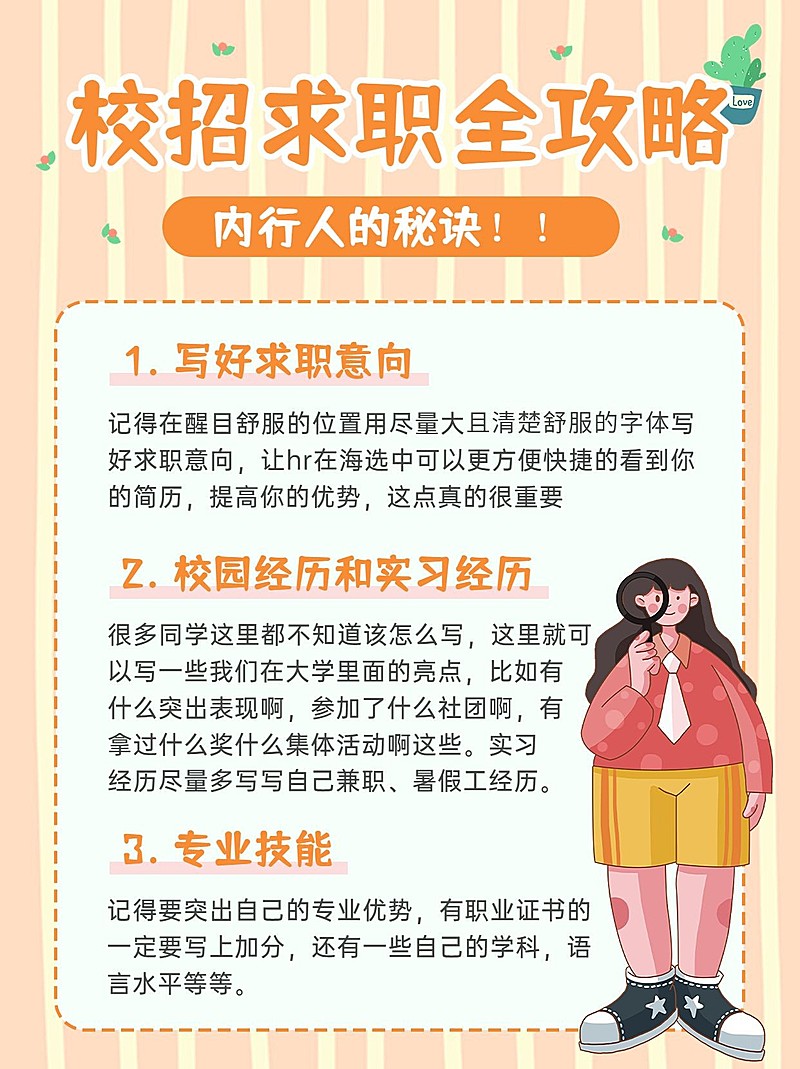 求职攻略科普小红书封面