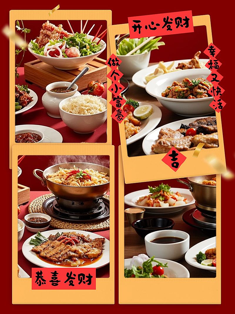 春节节日晒照祝福拼图工具小红书配图