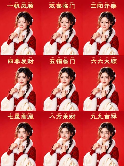 春节节日晒照祝福拼图工具小红书配图预览效果