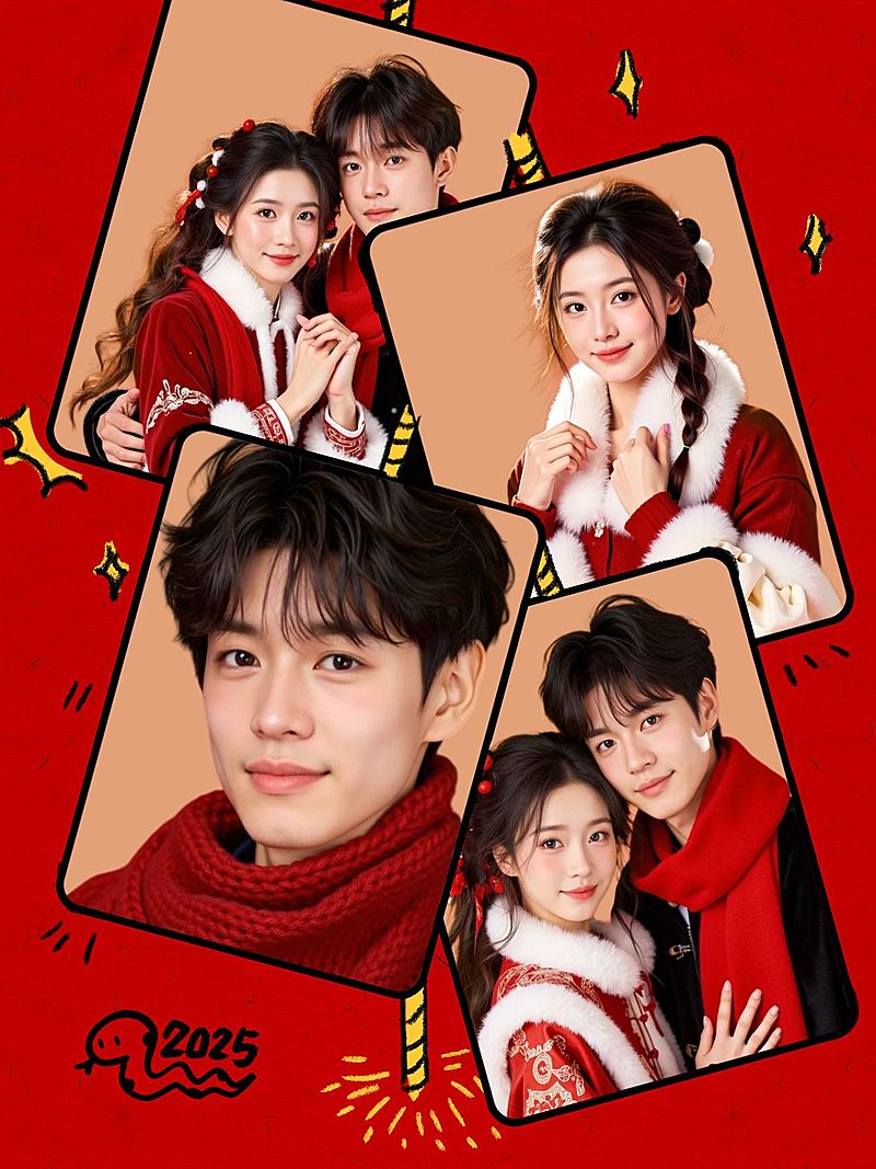 春节节日晒照祝福拼图工具小红书配图