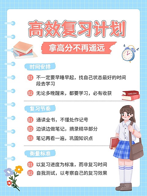 学习计划提升攻略小红书配图