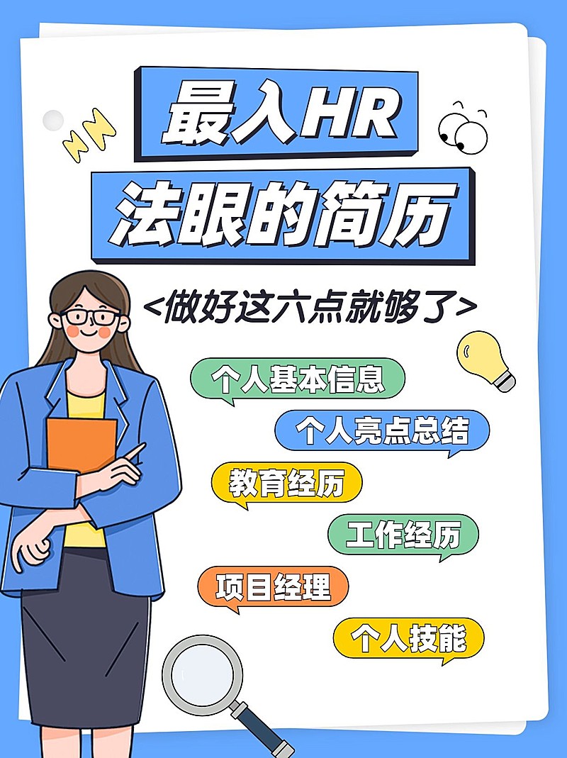求职简历泛知识简约插画小红书配图