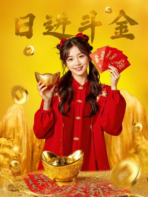 春节晒图晒照财神写真aigc小红书配图预览效果