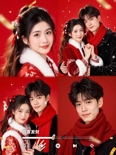 春节节日晒照祝福拼图工具小红书配图预览效果