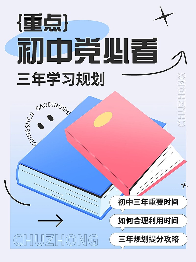 初中教育学习攻略指南简约清新小红书配图