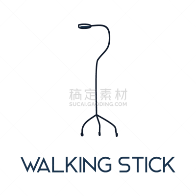 中老年人,绘画插图,极简构图,平坦的,计算机图标,动物手,线条,急救员,手杖,绘制