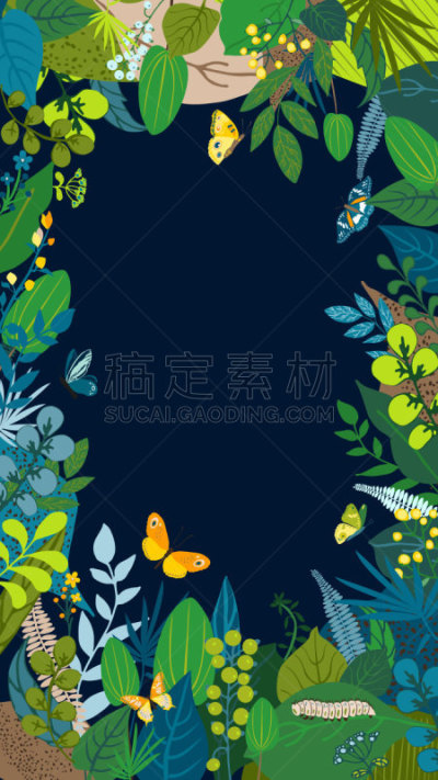 请柬,贺卡,边框,毛虫,婚礼,春天,夏天,绘画插图,叶子,矢量