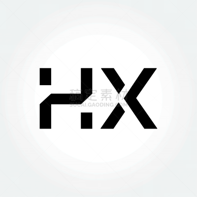 letter hx logo design linked template with black