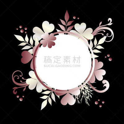 黑色背景,粉色,三叶草,华丽的,鸭儿芹属,背景分离,边框,模板,春天,植物
