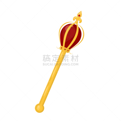 卡通,节杖,黄金,矢量,彩色图片,一个物体,背景分离,华贵,奖,剪贴画