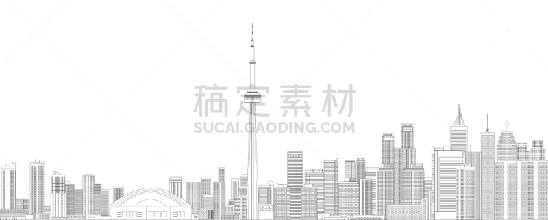多伦多,线条画,绘画插图,都市风景,矢量,华丽的,高雅,城市生活,加拿大,现代