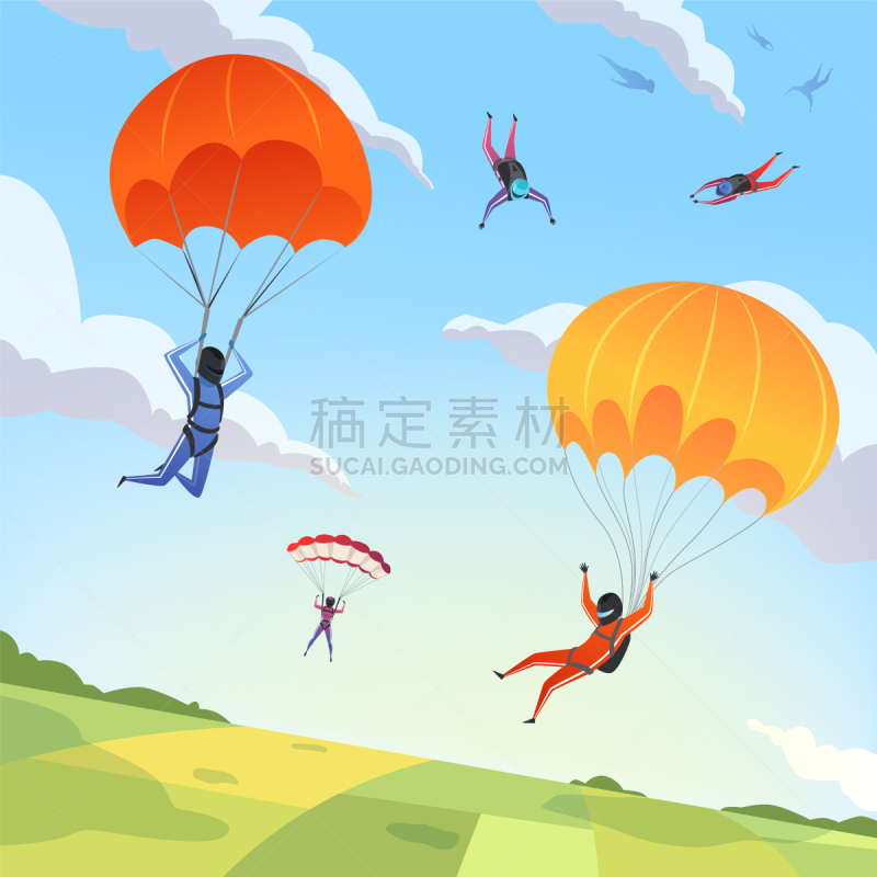 天空,降落伞运动,业余爱好,极限运动,毛衣,风险,专业人员,运动,休闲