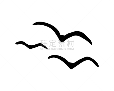 黑色,鸟类,白色背景,羊群,无人,矢量,图像,草图,水平画幅,绘画插图