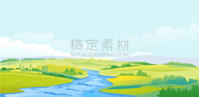 地形,夏天,绿色,山谷,河流,户外,白昼,季节,明亮,形状