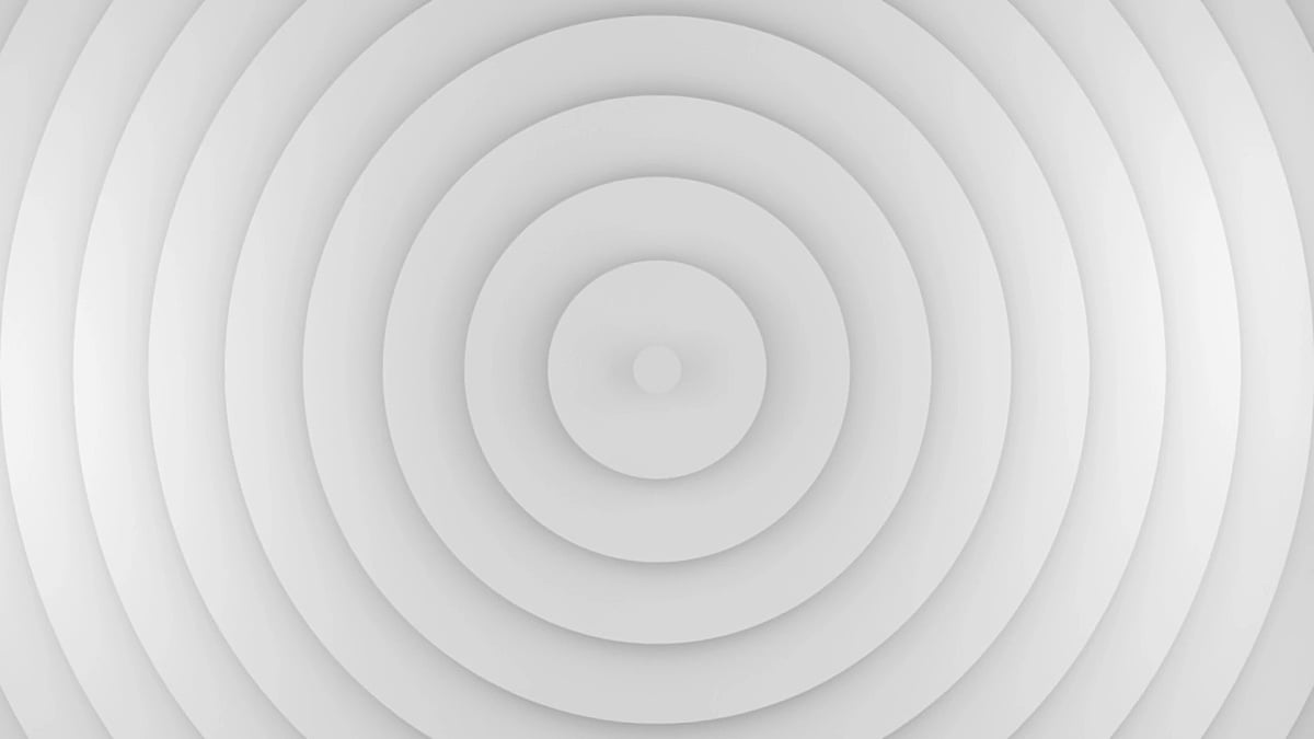 白色圆圈成长3D动画无缝循环