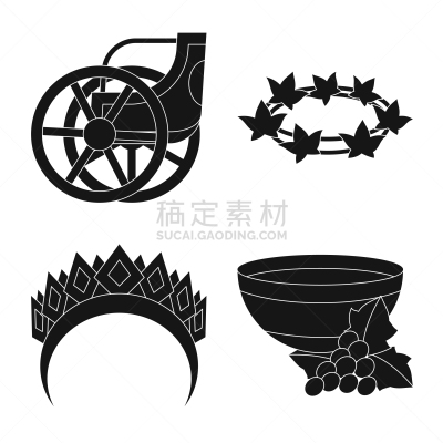 神话,图标,王冠,含酒精饮料,希腊,饰头巾,战车,古董,天空