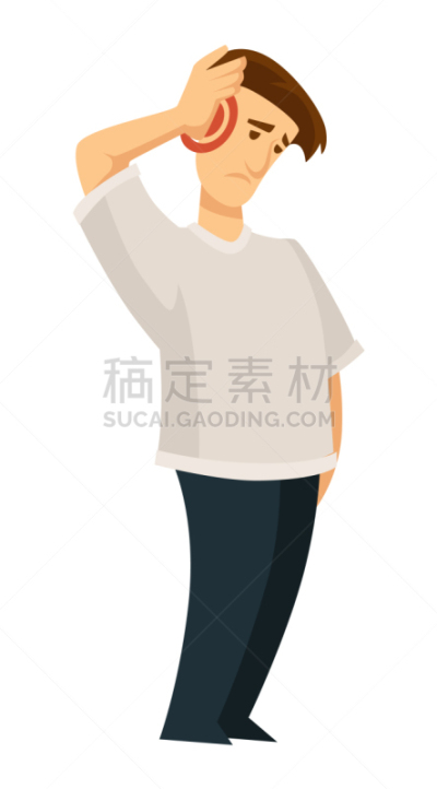 耳炎,分离着色,男人,人的耳朵,托腮,传媒,健康保健,药,耳蜗,痉挛