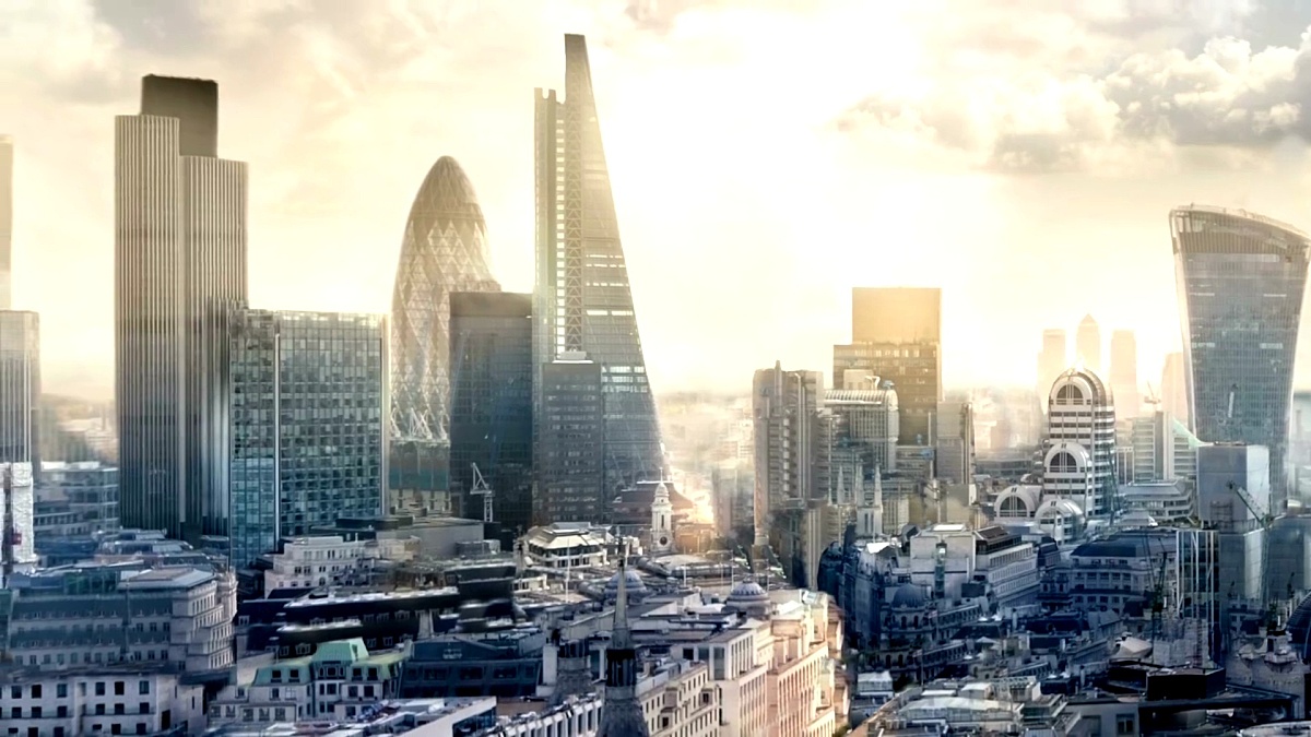 伦敦市商业咏叹调景观。伦敦金融城是欧洲领先的金融中心。